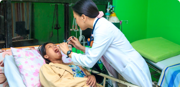 Doctor checking patient